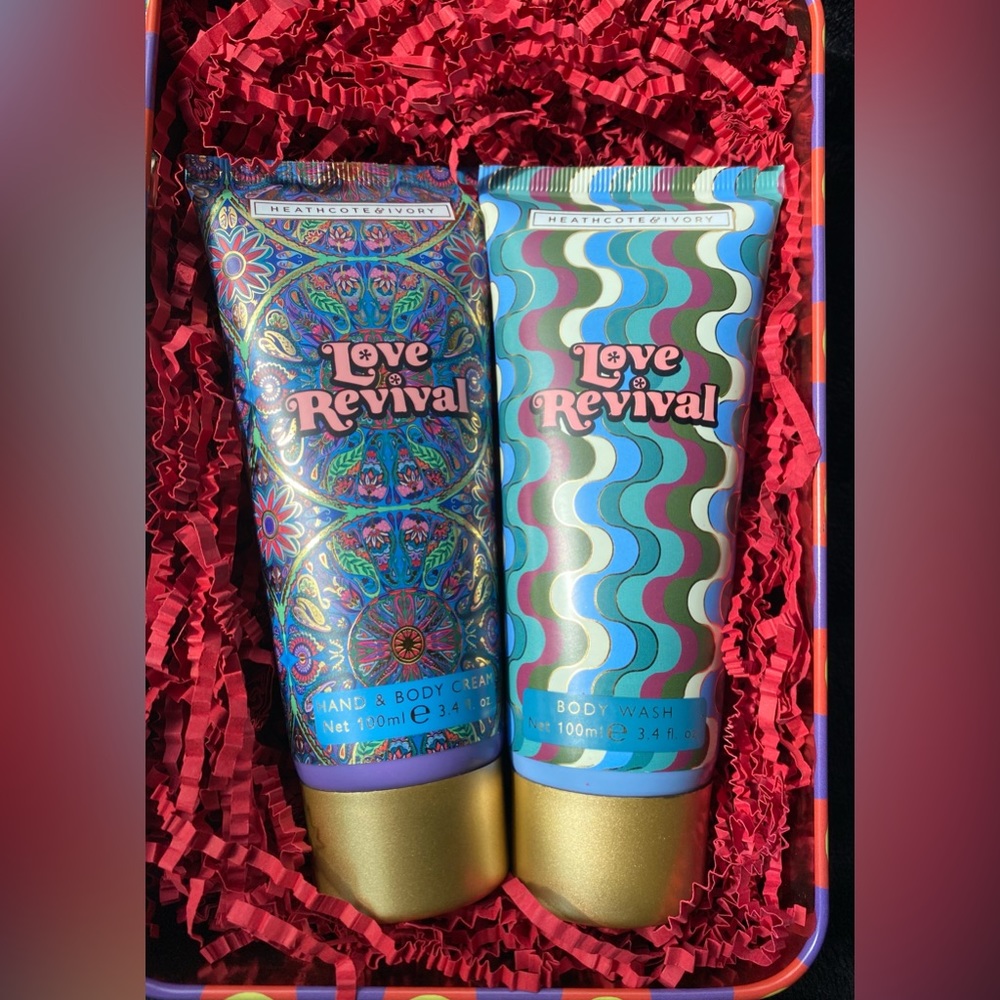 Heathcote & Ivory Love Revival BODY WASH HAND CREAM Lotion Deluxe Tin NWT
